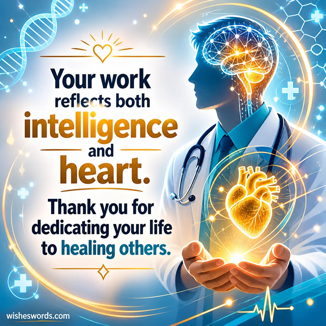 A modern vector illustration of a doctor symbolizing intelligence and compassion, honoring dedication to healing others.