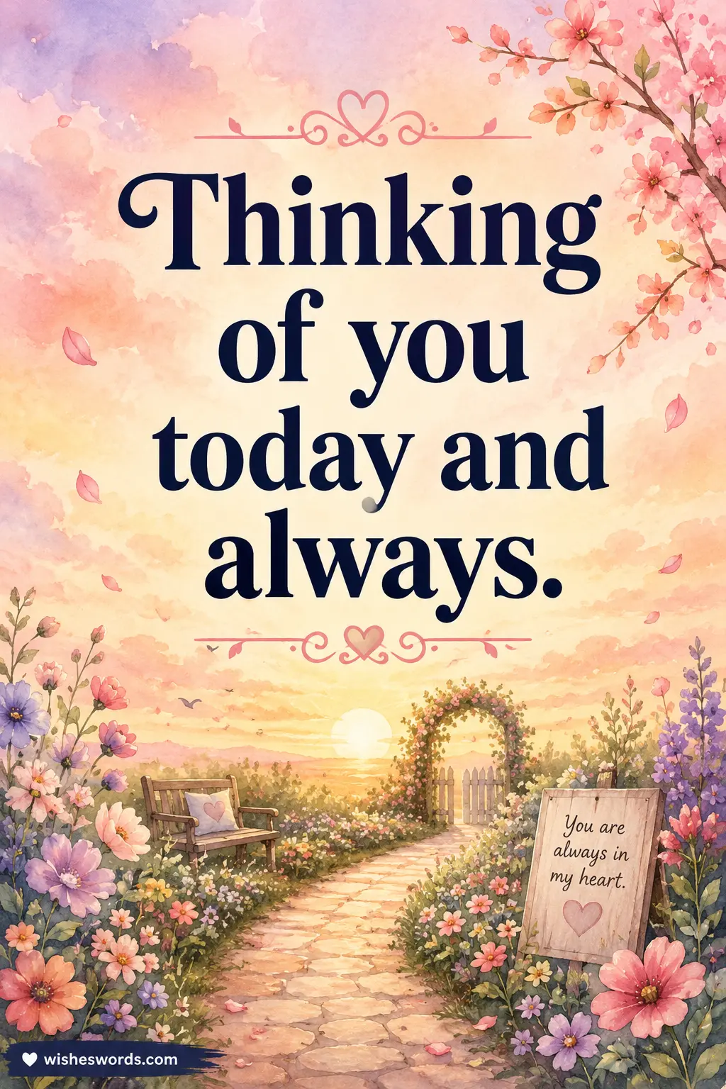 5. Gentle floral sunrise illustration featuring a thoughtful remembrance quote expressing ongoing care and compassion for someone grieving.