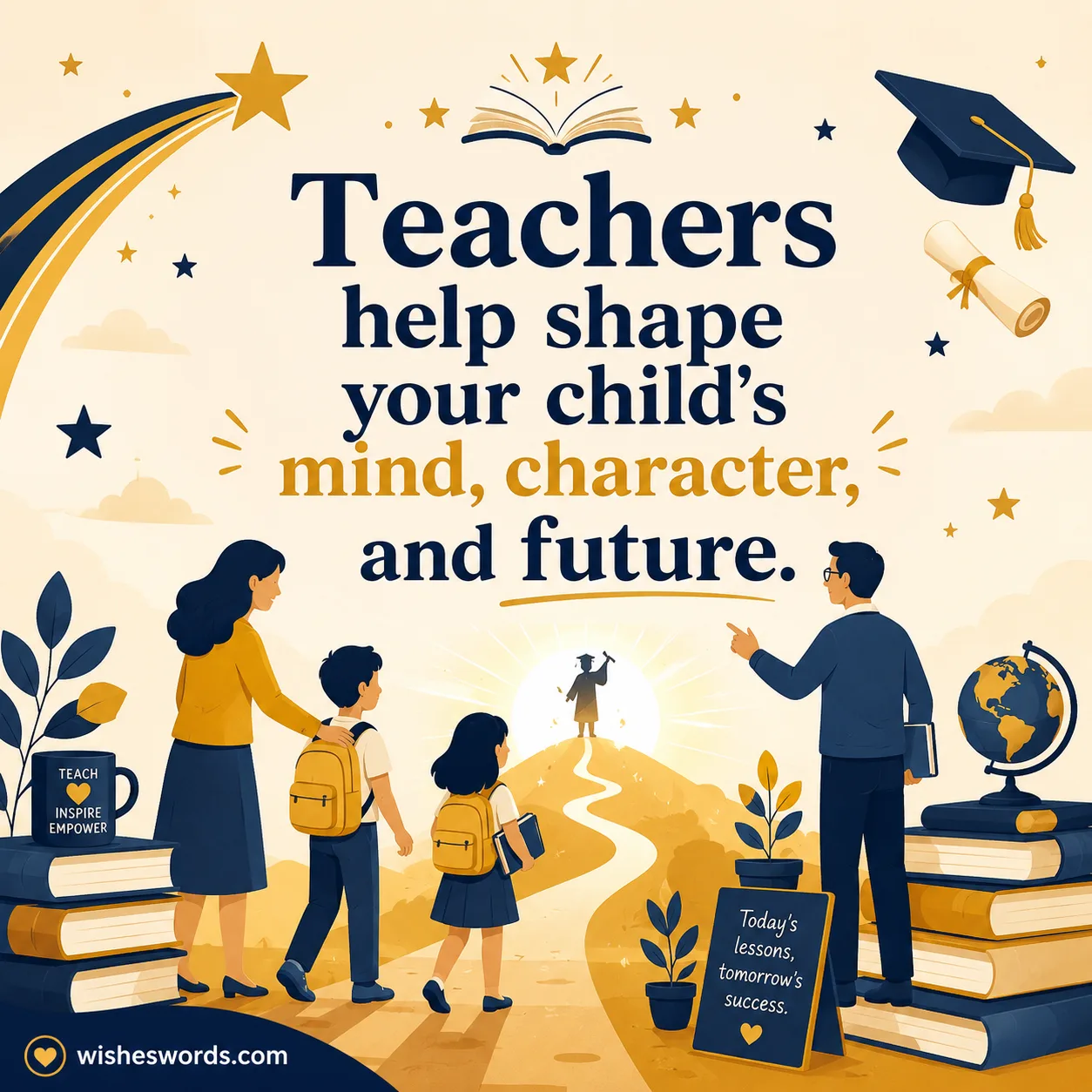 Gratitude message celebrating teachers and their lasting impact
