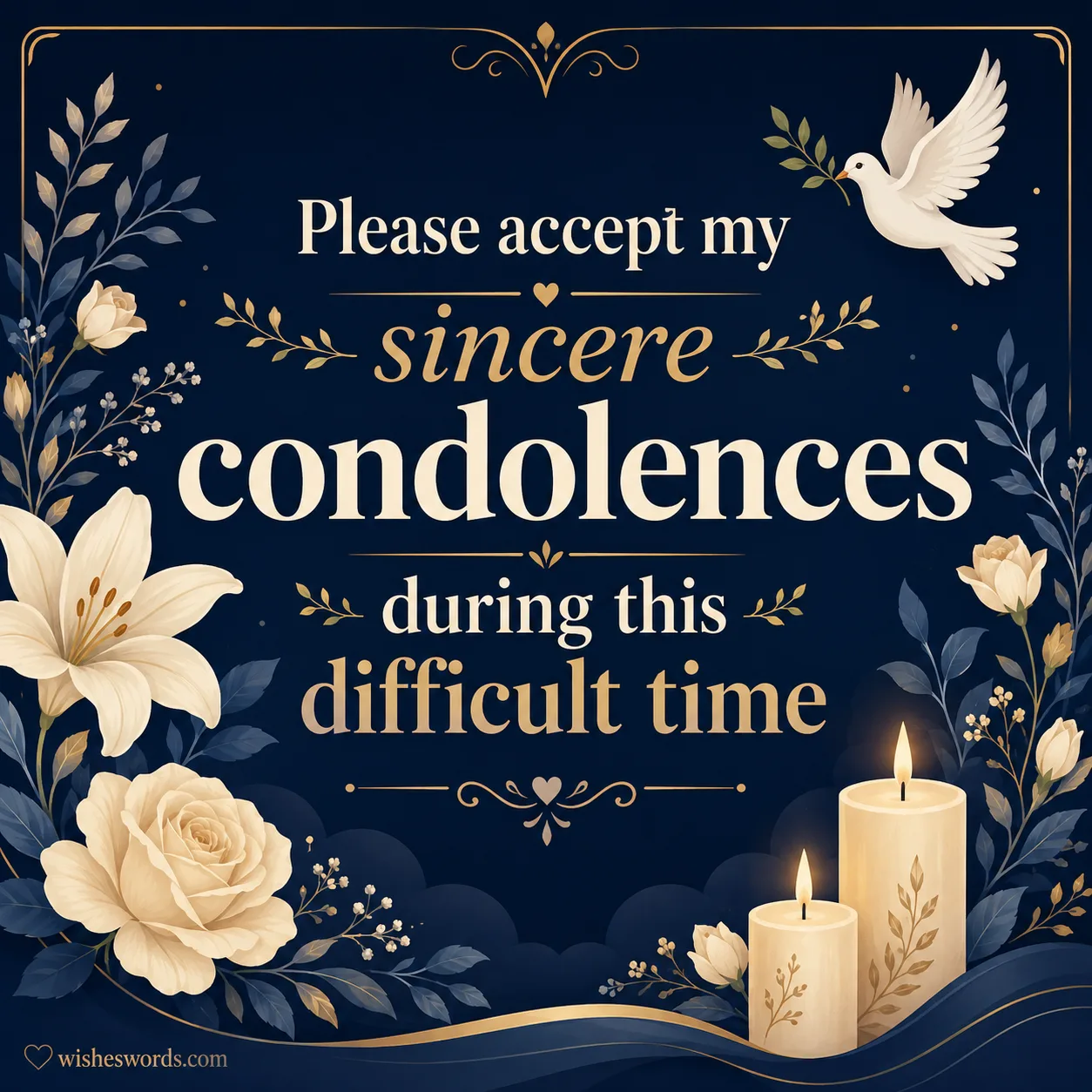 Please accept my sincere condolences during this difficult time