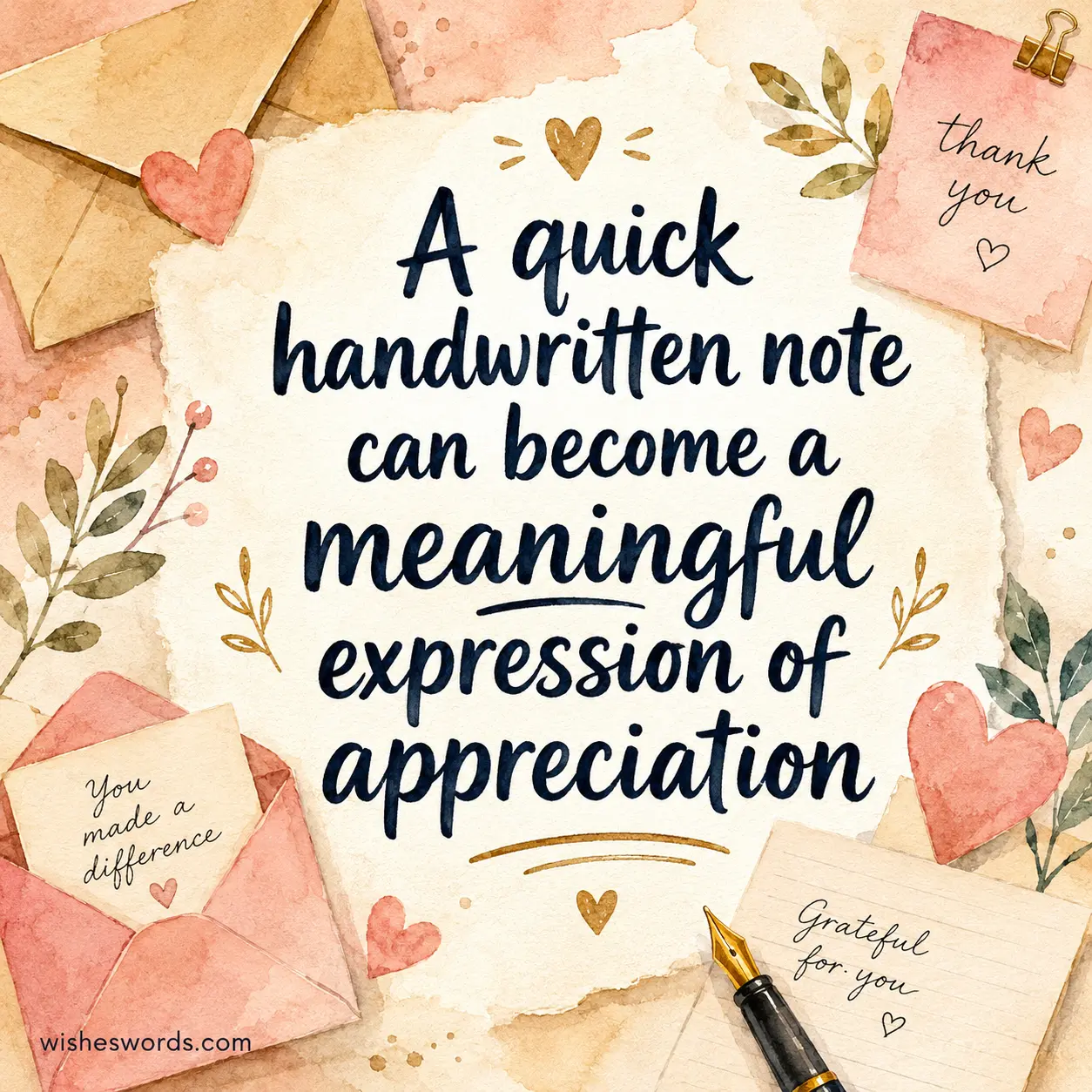 A quick handwritten note can become a meaningful expression of appreciation