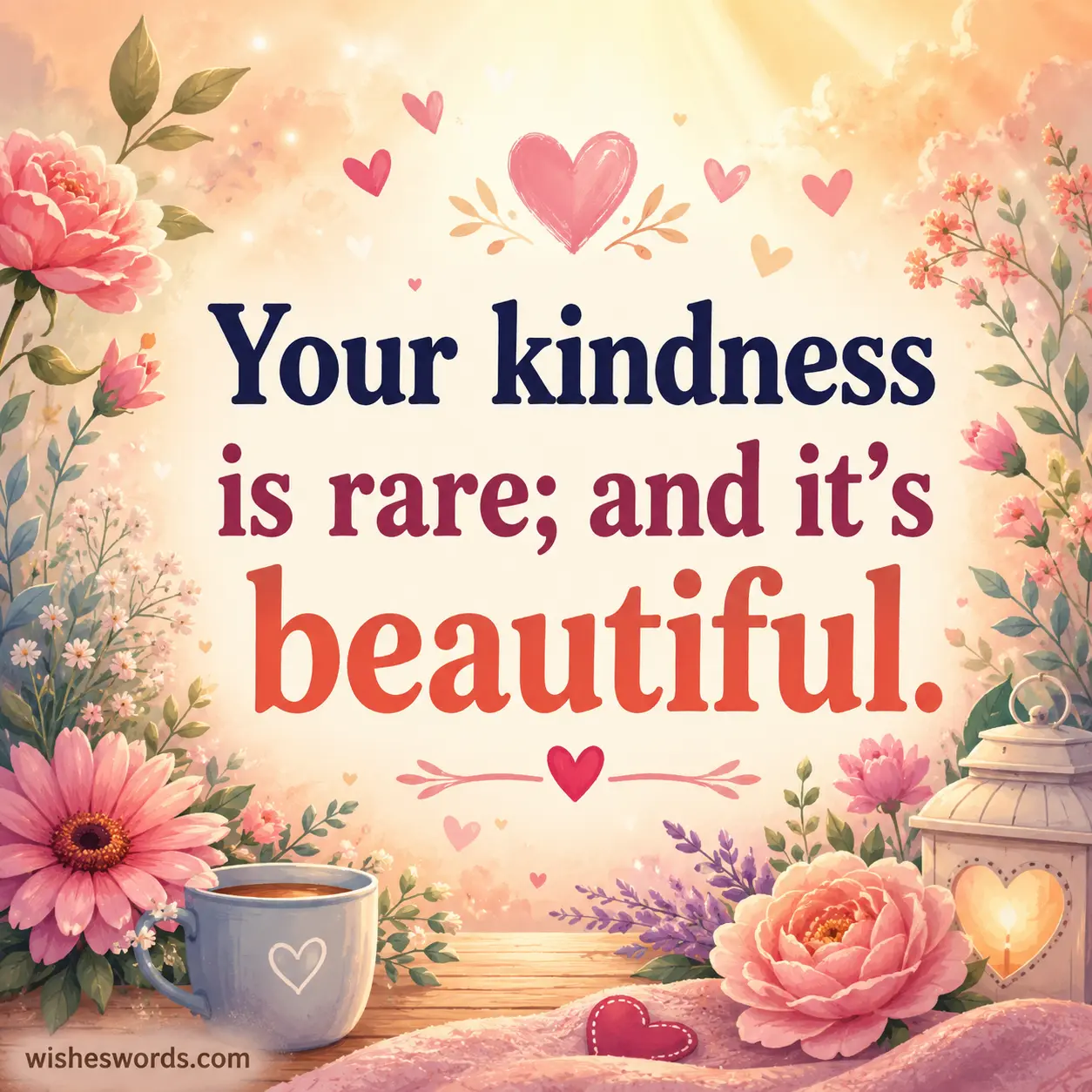 Your kindness is rare; and it's beautiful.