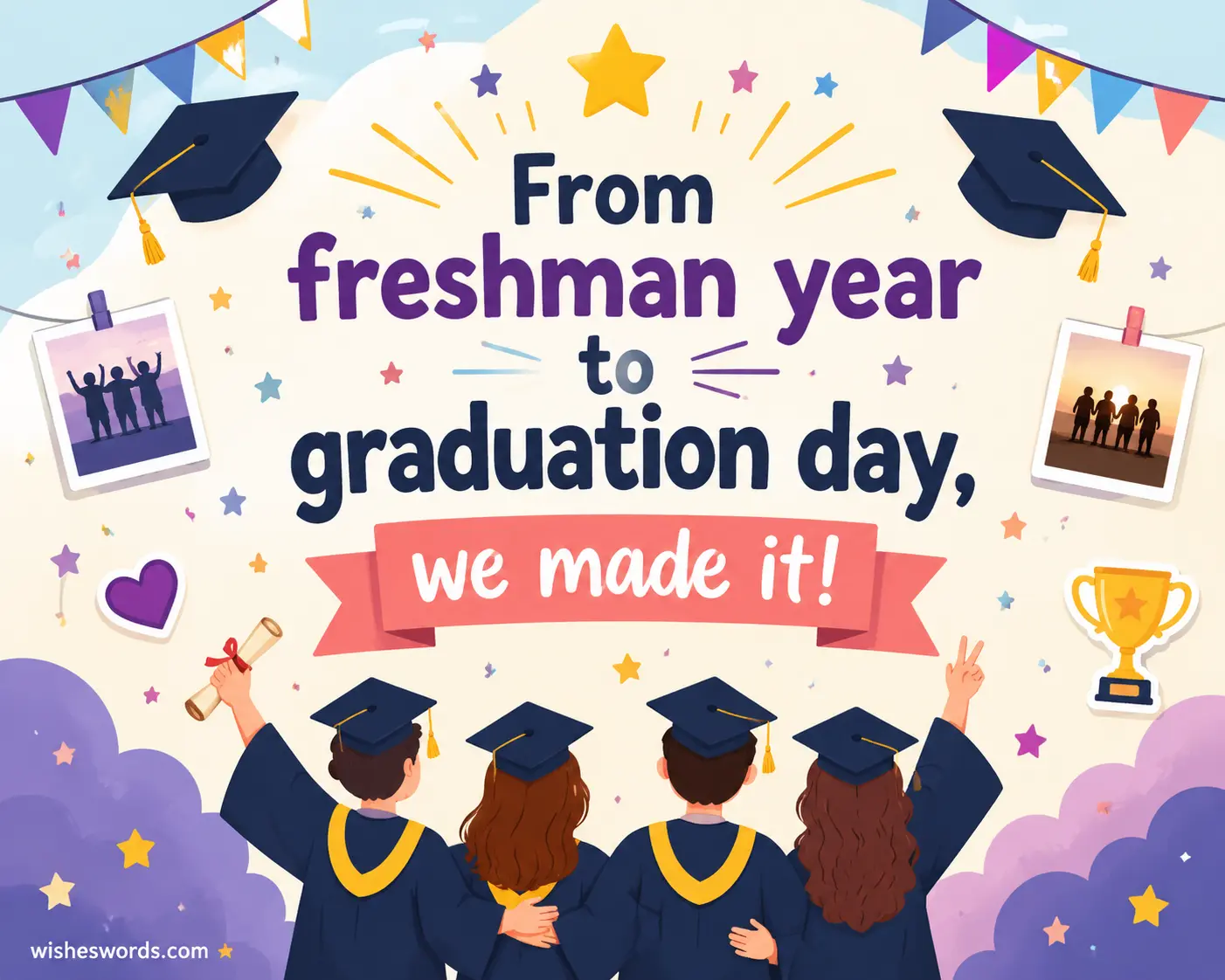 Friend graduation wishes for shared memories