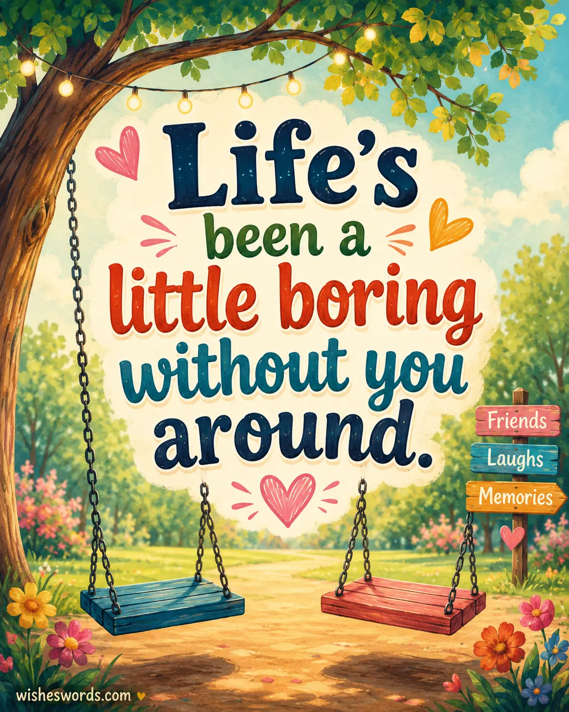 Life's been a little boring without you around.