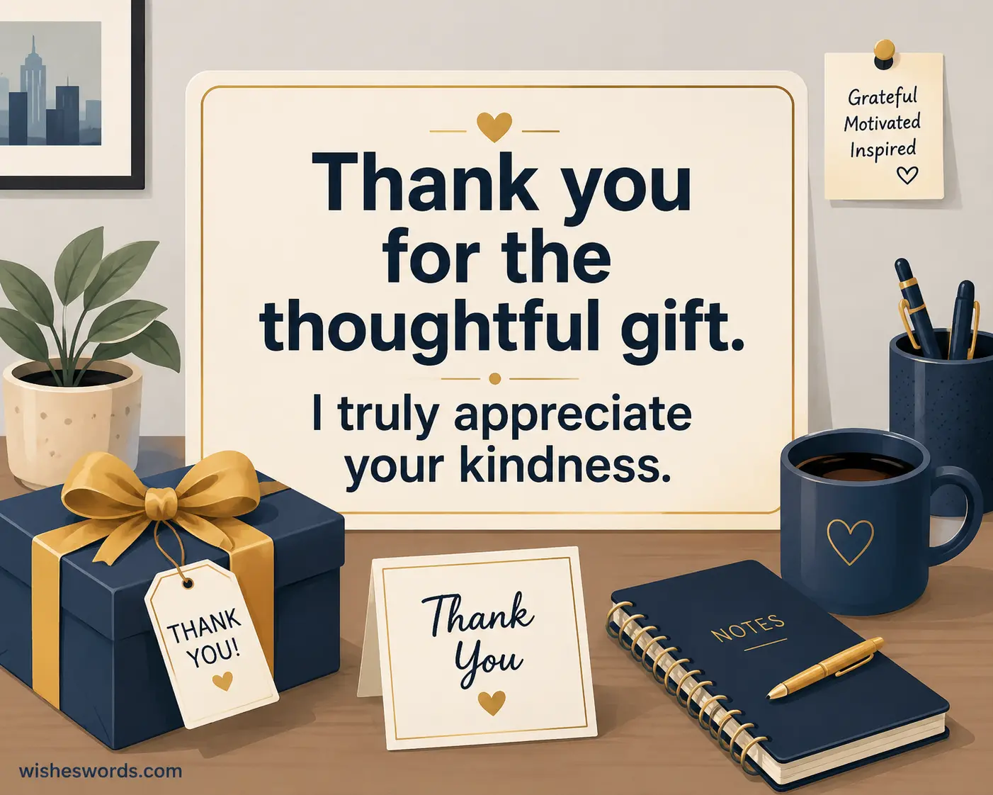 Thank you for the thoughtful gift. I truly appreciate your kindness.